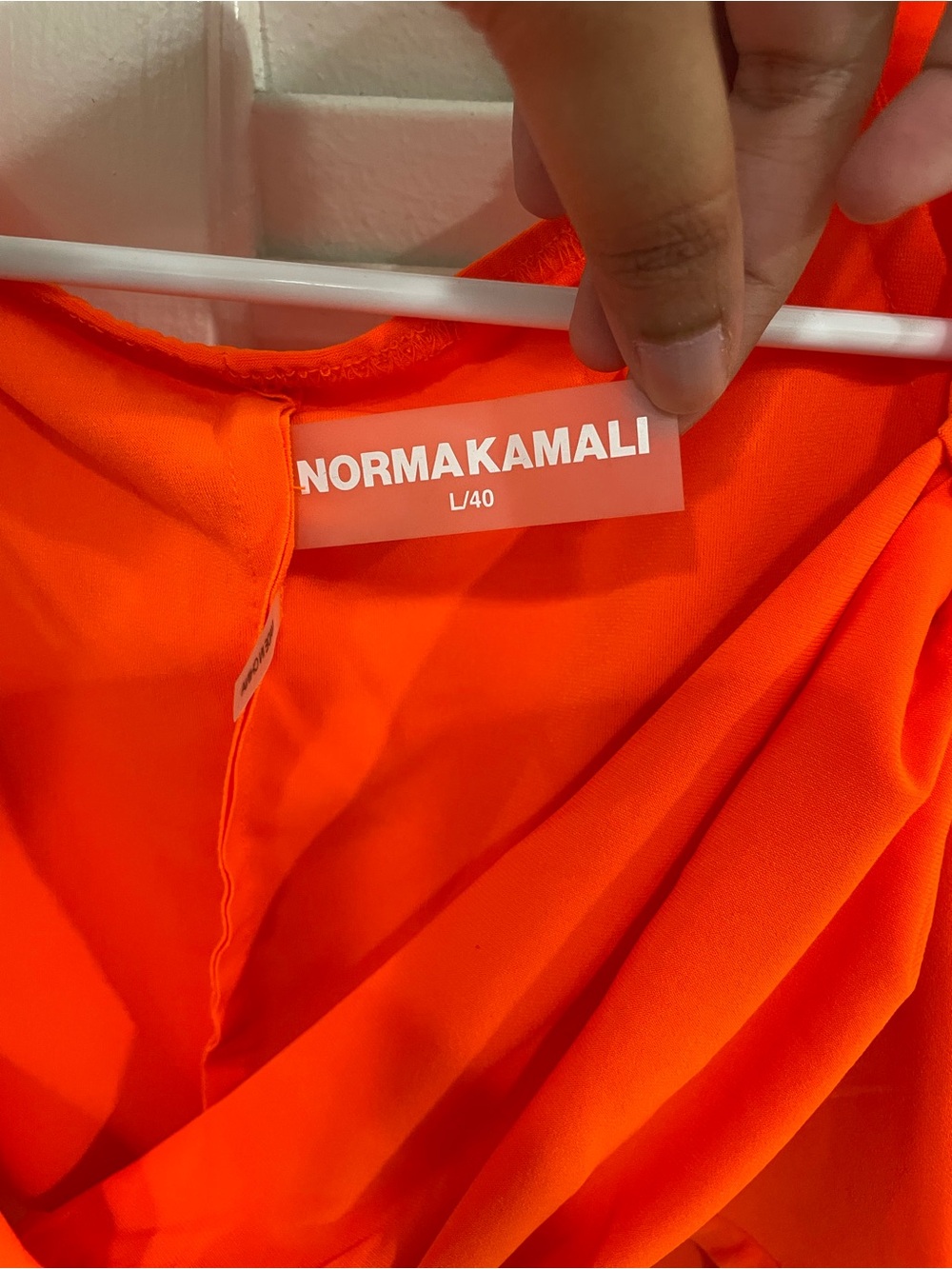 Norma Kamali Bright Orange crop top sz large - Picture 4 of 8